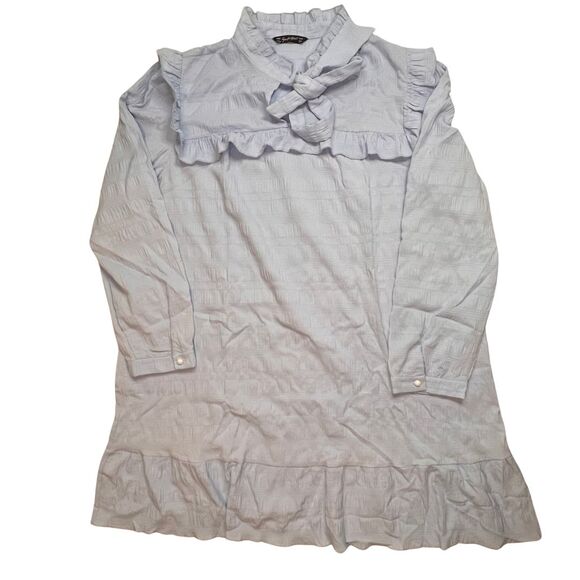 Simplee Plus Dress 3X Light Blue Coquette Cottagecore Lagenlook Fairy Trapeze - Picture 1 of 13